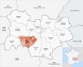 Lage des Départements Haute-Loire in der Region Auvergne-Rhône-Alpes