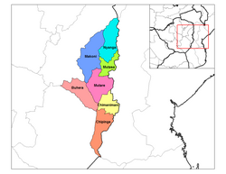 Makoni District (dark blue) in Manicaland Province