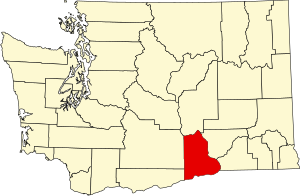 Map of Washington highlighting Benton County