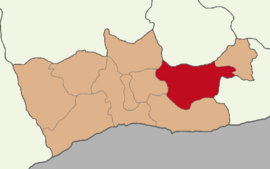 Map showing Midyat District in Mardin Province