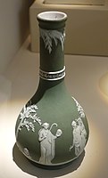 Mid-19th century sage-green bottle vase.