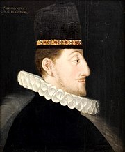 A profile portrait of Sigismund by Polish painter Jan Szwankowski from around 1590