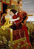 Ford Madox Brown, the balcony scene from Romeo and Juliet