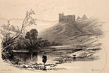 Crichton Castle - lithograph by James Duffield Harding