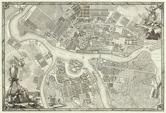 Nevsky Prospekt on the 1753 map