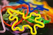 Silly Bandz, a piece of pop culture and fashion wear in the early 2010s. They were often traded and worn by school children.