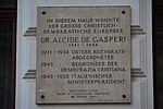 Alcide de Gasperi - Gedenktafel