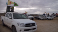 Toyota Hilux and other vehicles of the YPG and YPJ near Tabqa, 9 April 2017