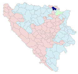 Location of Šamac within Republika Srpska