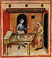 Rotwein im späten Mittelalter (Tacuinum sanitatis, Bibliothèque nationale de France)