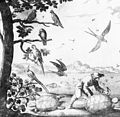 Guadeloupe Amazon (Amazona violacea) und andere Papageien 'Histoire generale des Antilles' by Jean Babtiste du Tetre from the year 1667