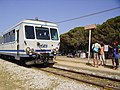 Personenzug der Chemins de fer de la Corse in der Haltestelle Aregno Plage (2009)