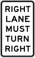 (R2-9) Right Lane Must Turn Right