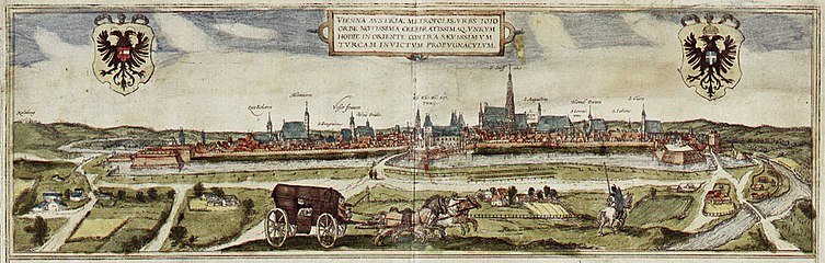 Wien nach dem Umbau der mittelalterlichen Stadtmauer 1548