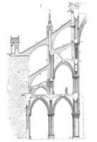 The flying buttresses of Notre Dame as they appeared in about 1220–30 (drawn by Eugène Viollet-le-Duc)