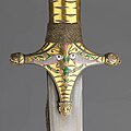 Fish motif on the cross-guard of Ghazi-ud-Din Haidar Shah's sword.