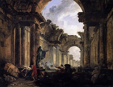 Imaginary view of the gallery of the Louvre as a ruin, by Hubert Robert (1796)