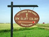 Oak Bluff Colony sign (Hutterian Brethren)