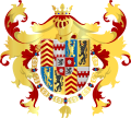 Coat of Arms of Lamoral of Egmont, with chain of the Order of the Golden Fleece
