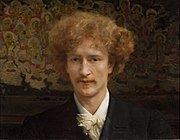 Portrait of Ignacy Jan Paderewski, 1891, Oil on canvas, 45.7 × 58.4 cm, National Museum, Warsaw. In his portraits he employed psychological realism to reveal the sitter's personality.