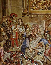 Louis XIV visits the Gobelins with Colbert, design by Charles Le Brun (between 1667 and 1672)