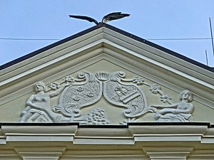 Old Palace - Detail of the front pediment