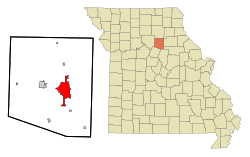 Location within Randolph County and Missouri