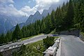 Ascending the road to the Vršič Pass, view of the 23rd switchback at 1,539 m above sea level