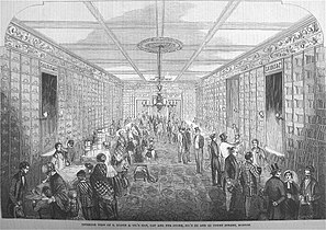 S. Klous & Co. Hat, Cap, and Fur Store, Court St., 1850s (illustration from Gleason's Pictorial Drawing-Room Companion)