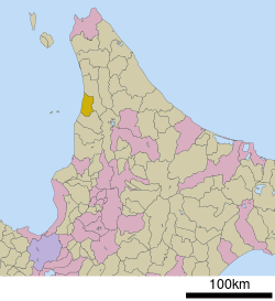 Location of Shosanbetsu in Hokkaido (Rumoi Subprefecture)