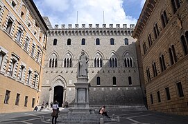 Banca Monte dei Paschi di Siena headquarters in Siena. It is the world's oldest or second oldest bank, depending on the definition.