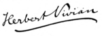 Herbert Vivian's signature, 1890