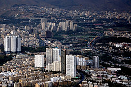 Tehran skyline view from top of Milad Tower
