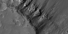 Close view of layers from previous image, as seen by HiRISE