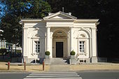 One of the two former toll pavilions of the Namur Gate, now at the entrance of the Bois de la Cambre/Ter Kamerenbos