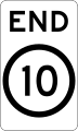 (R4-12) End of 10 km/h Speed Limit