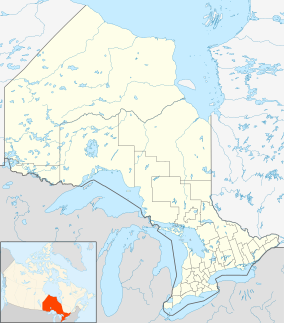 Map showing the location of Minnitaki Kames Provincial Park
