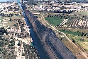 The Corinth Canal seen from the air