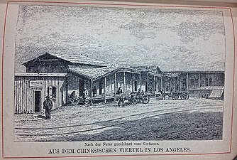 Old Chinatown stretched from Sanchez Street across Los Angeles Street to what is now Union Station. c.1885.