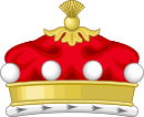Illustration of a coronet shown from the side with four silver balls visible