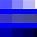 Monochromie: Blau mit Weiß, Grau und Schwarz abschattiert