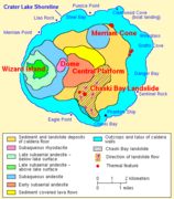 Geologic map of Wizard Island and the lake floor
