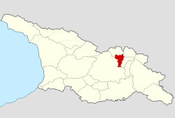 Map highlighting the historical region of Mtiuleti in Georgia