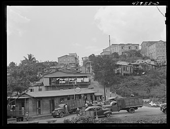 "Lares, Puerto Rico. A street in the town" (Photograph by Jack Delano, 1941)