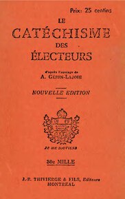 Cover of a book titled Le catéchisme des électeurs