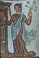 A woman as depicted in Perso-Roman floor mosaic in Bishapur
