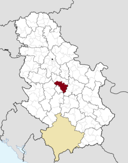 Location of the municipality of Aerodrom within Serbia