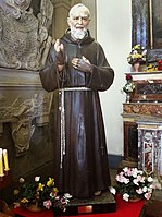 Statue of Padre Pio near Colonna dell'Immacolata, Palermo, Sicily