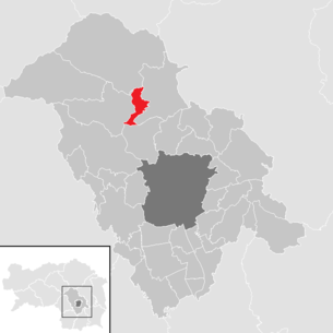 Lage der Gemeinde Peggau im Bezirk Graz-Umgebung (anklickbare Karte)