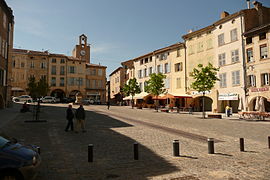 The main square in Bagnols-sur-Cèze